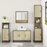 Set Mobili da Bagno 3 pz Rovere Sonoma in Legno Multistrato 3300981