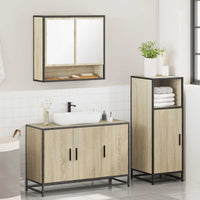 Set Mobili da Bagno 3 pz Rovere Sonoma in Legno Multistrato 3300981