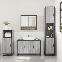 vidaXL Set Mobili da Bagno 3 pz Grigio Sonoma in Legno Multistrato