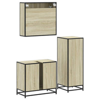 Set Mobili da Bagno 3 pz Rovere Sonoma in Legno Multistrato 3300986