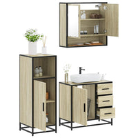 Set Mobili da Bagno 3 pz Rovere Sonoma in Legno Multistrato 3300986