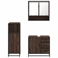 vidaXL Set Mobili da Bagno 3 pz Rovere Marrone in Legno Multistrato