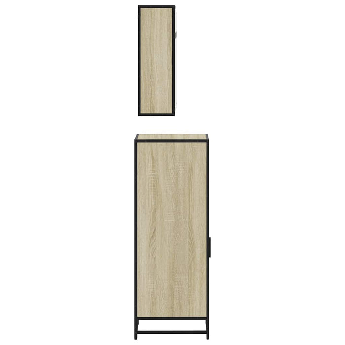 vidaXL Set Mobili da Bagno 3 pz Rovere Sonoma in Legno Multistrato