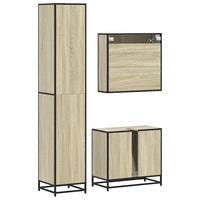 Set Mobili da Bagno 3 pz Rovere Sonoma in Legno Multistrato 3301066