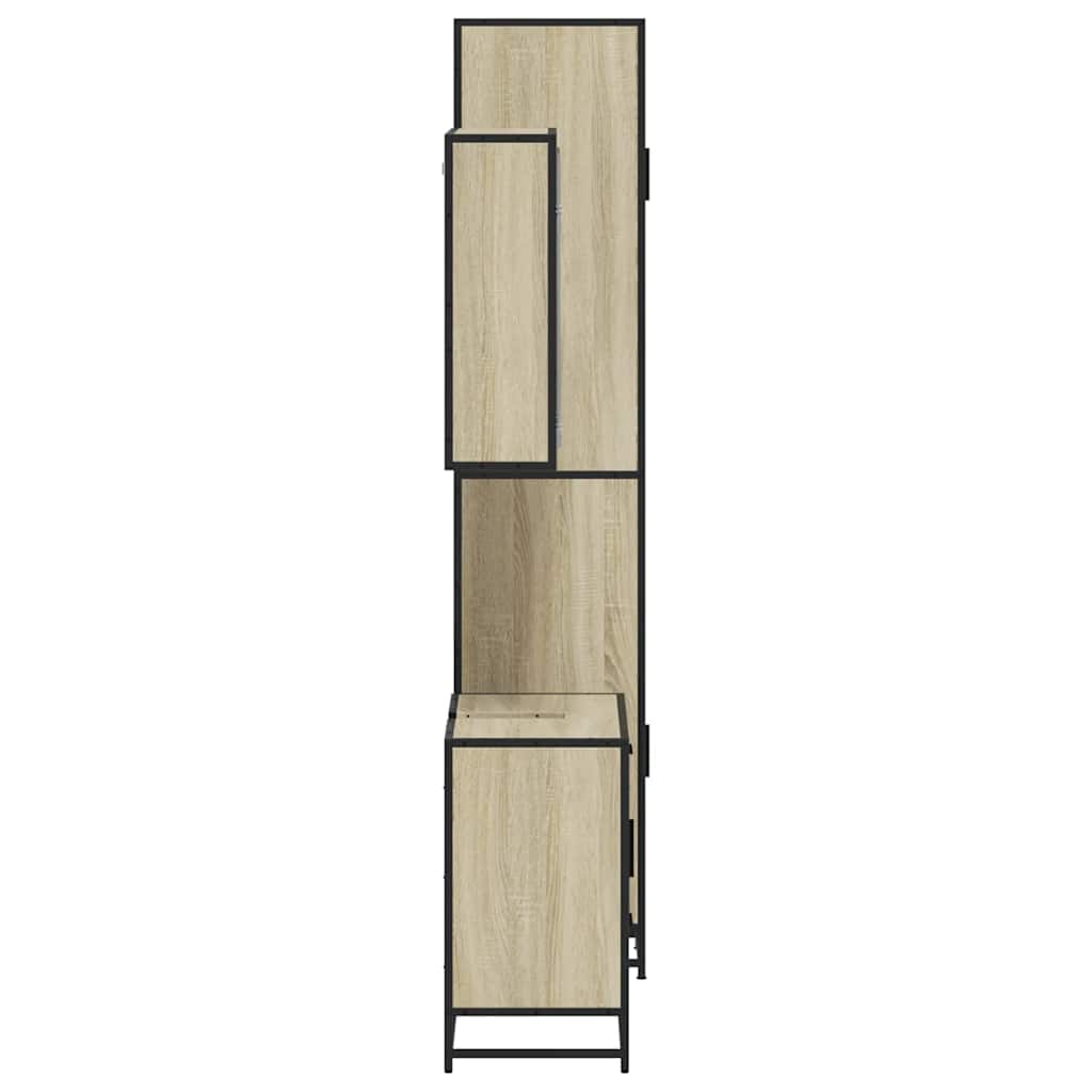 Set Mobili da Bagno 3 pz Rovere Sonoma in Legno Multistrato 3301076