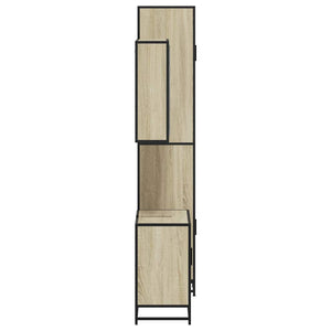 Set Mobili da Bagno 3 pz Rovere Sonoma in Legno Multistrato 3301086