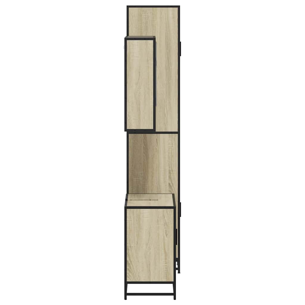 Set Mobili da Bagno 3 pz Rovere Sonoma in Legno Multistrato 3301096