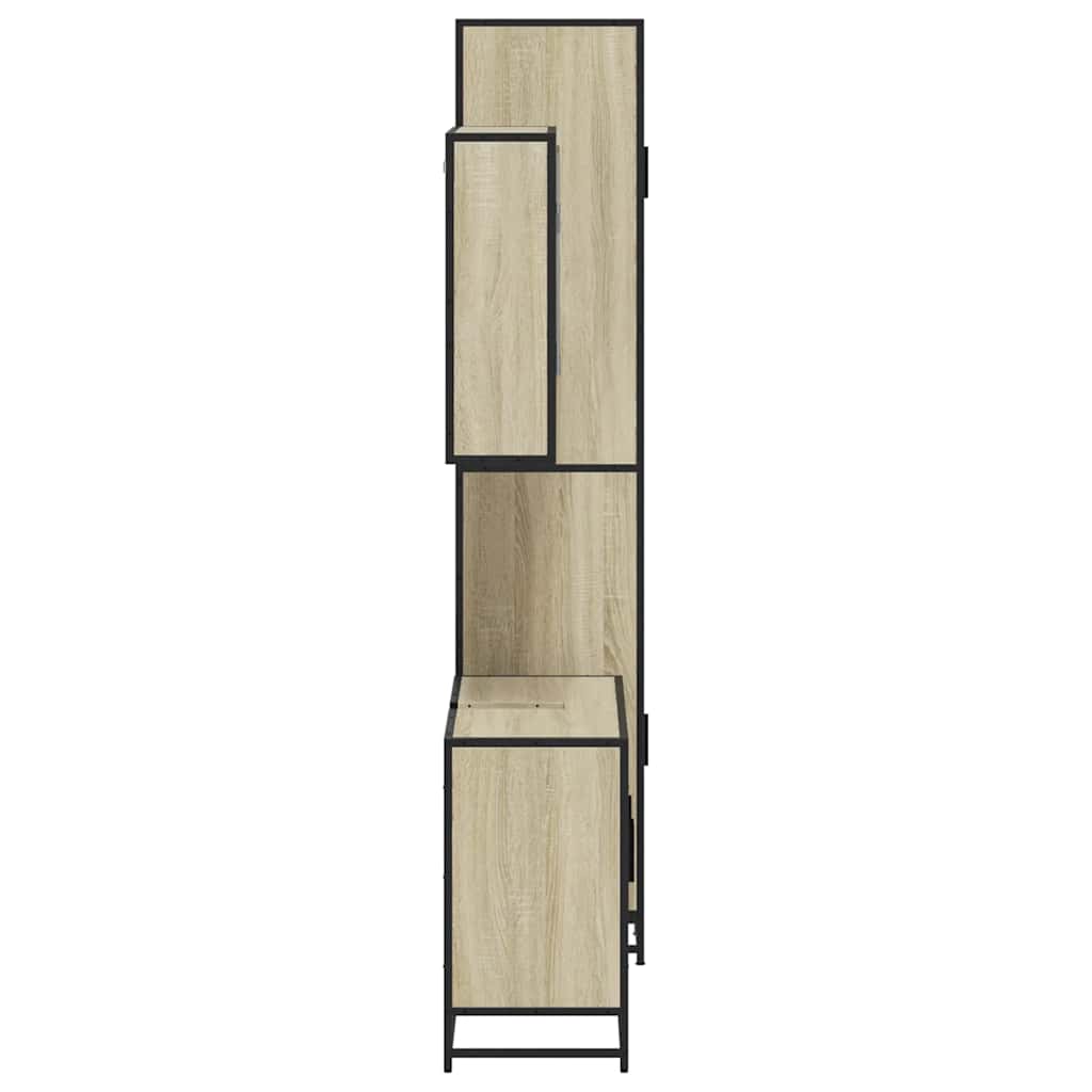 Set Mobili da Bagno 3 pz Rovere Sonoma in Legno Multistrato 3301101