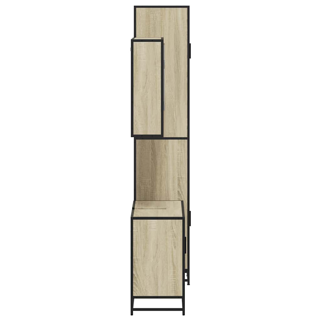 Set Mobili da Bagno 3 pz Rovere Sonoma in Legno Multistrato 3301121