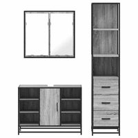 vidaXL Set Mobili da Bagno 3 pz Grigio Sonoma in Legno Multistrato