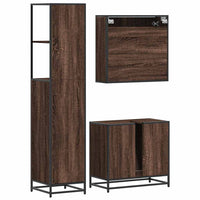 vidaXL Set Mobili da Bagno 3 pz Rovere Marrone in Legno Multistrato