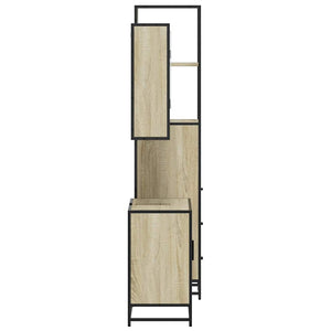 Set Mobili da Bagno 3 pz Rovere Sonoma in Legno Multistrato 3301176