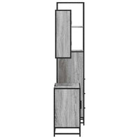 Set Mobili da Bagno 3 pz Grigio Sonoma in Legno Multistrato 3301178