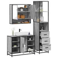 Set Mobili da Bagno 3 pz Grigio Sonoma in Legno Multistrato 3301183