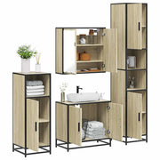vidaXL Set Mobili da Bagno 4 pz Rovere Sonoma in Legno Multistrato