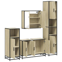 Set Mobili da Bagno 4 pz Rovere Sonoma in Legno Multistrato 3301191