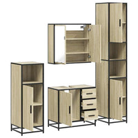 Set Mobili da Bagno 4 pz Rovere Sonoma in Legno Multistrato 3301196
