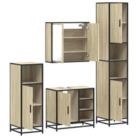 Set Mobili da Bagno 4 pz Rovere Sonoma in Legno Multistrato 3301206