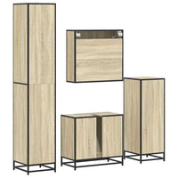 Set Mobili da Bagno 4 pz Rovere Sonoma in Legno Multistrato 3301206