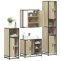 Set Mobili da Bagno 4 pz Rovere Sonoma in Legno Multistrato 3301206