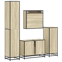 Set Mobili da Bagno 4 pz Rovere Sonoma in Legno Multistrato 3301211