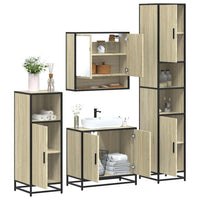 Set Mobili da Bagno 4 pz Rovere Sonoma in Legno Multistrato 3301216