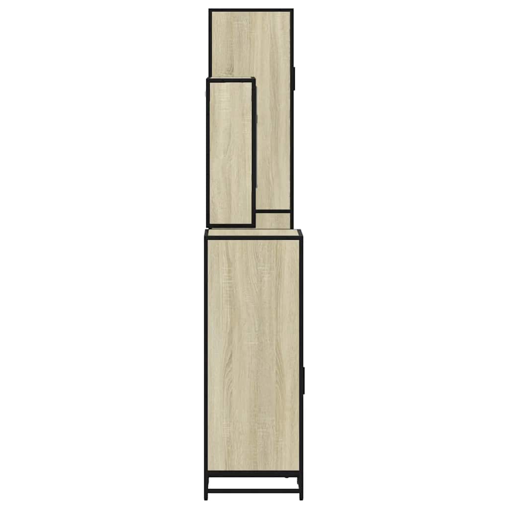 Set Mobili da Bagno 4 pz Rovere Sonoma in Legno Multistrato 3301221