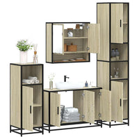 Set Mobili da Bagno 4 pz Rovere Sonoma in Legno Multistrato 3301221