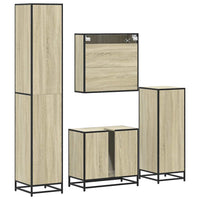 vidaXL Set Mobili da Bagno 4 pz Rovere Sonoma in Legno Multistrato