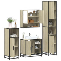 Set Mobili da Bagno 4 pz Rovere Sonoma in Legno Multistrato 3301236