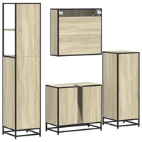 vidaXL Set Mobili da Bagno 4 pz Rovere Sonoma in Legno Multistrato