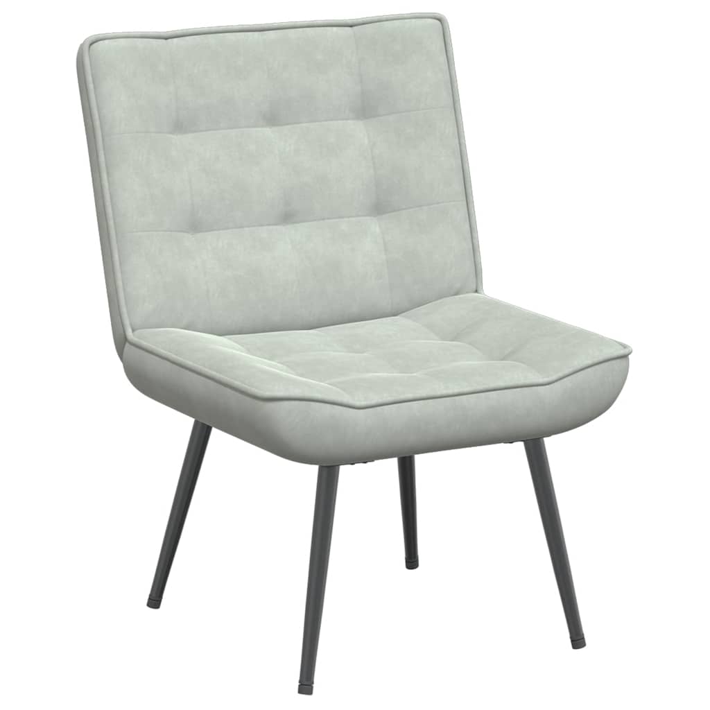 Sedia Relax 64x74x84 cm Grigio Chiaro in Velluto