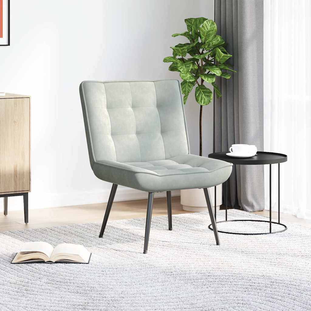 Sedia Relax 64x74x84 cm Grigio Chiaro in Velluto