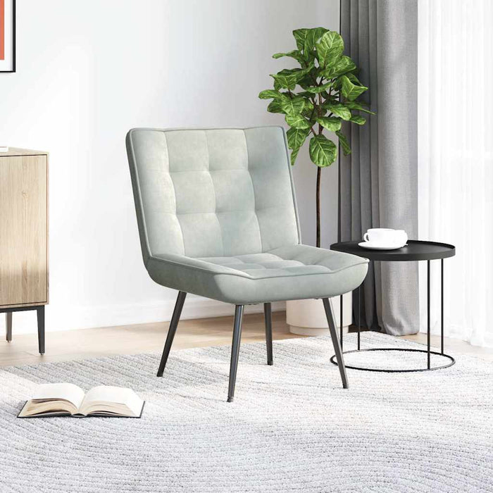 Sedia Relax 64x74x84 cm Grigio Chiaro in Velluto