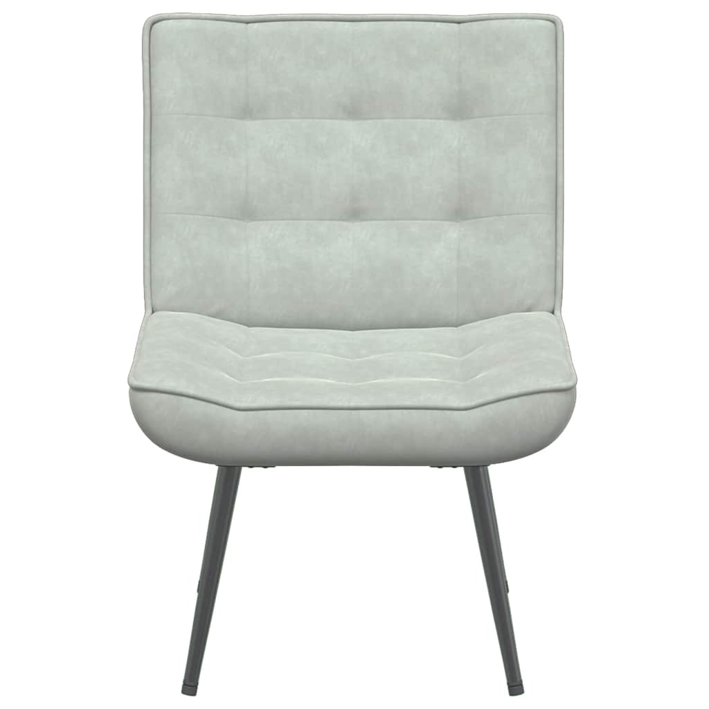 Sedia Relax 64x74x84 cm Grigio Chiaro in Velluto