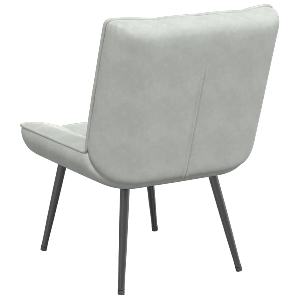 Sedia Relax 64x74x84 cm Grigio Chiaro in Velluto