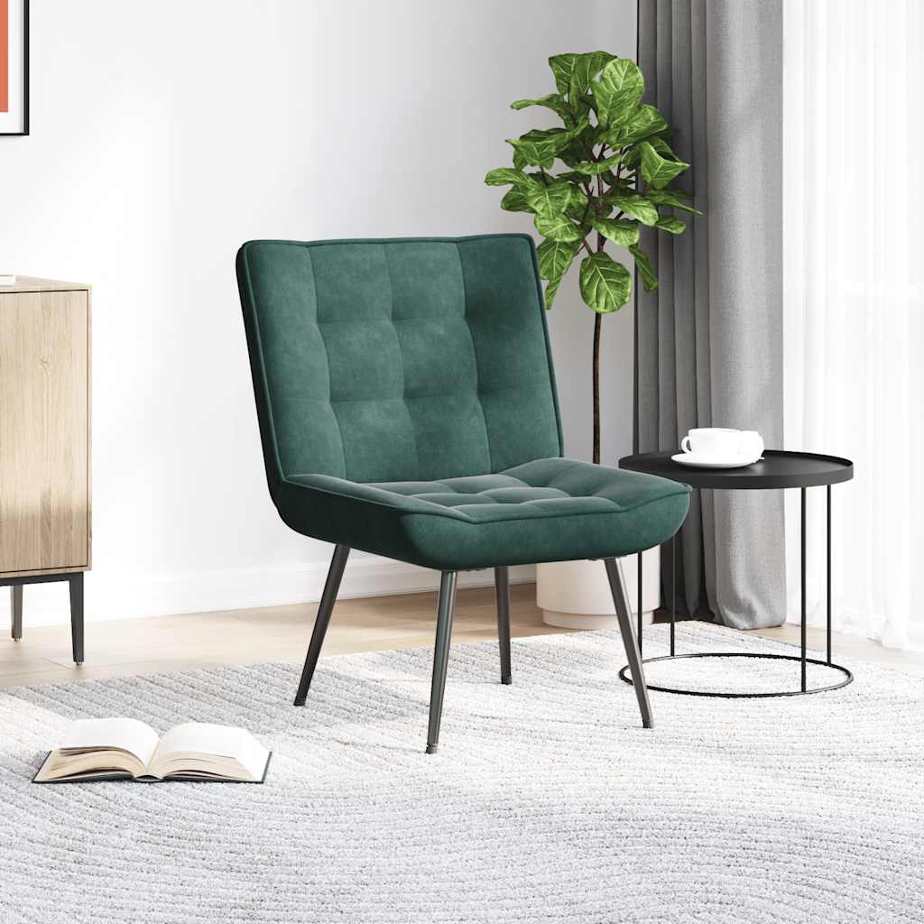 vidaXL Sedia Relax 64x74x84 cm Verde Scuro in Velluto