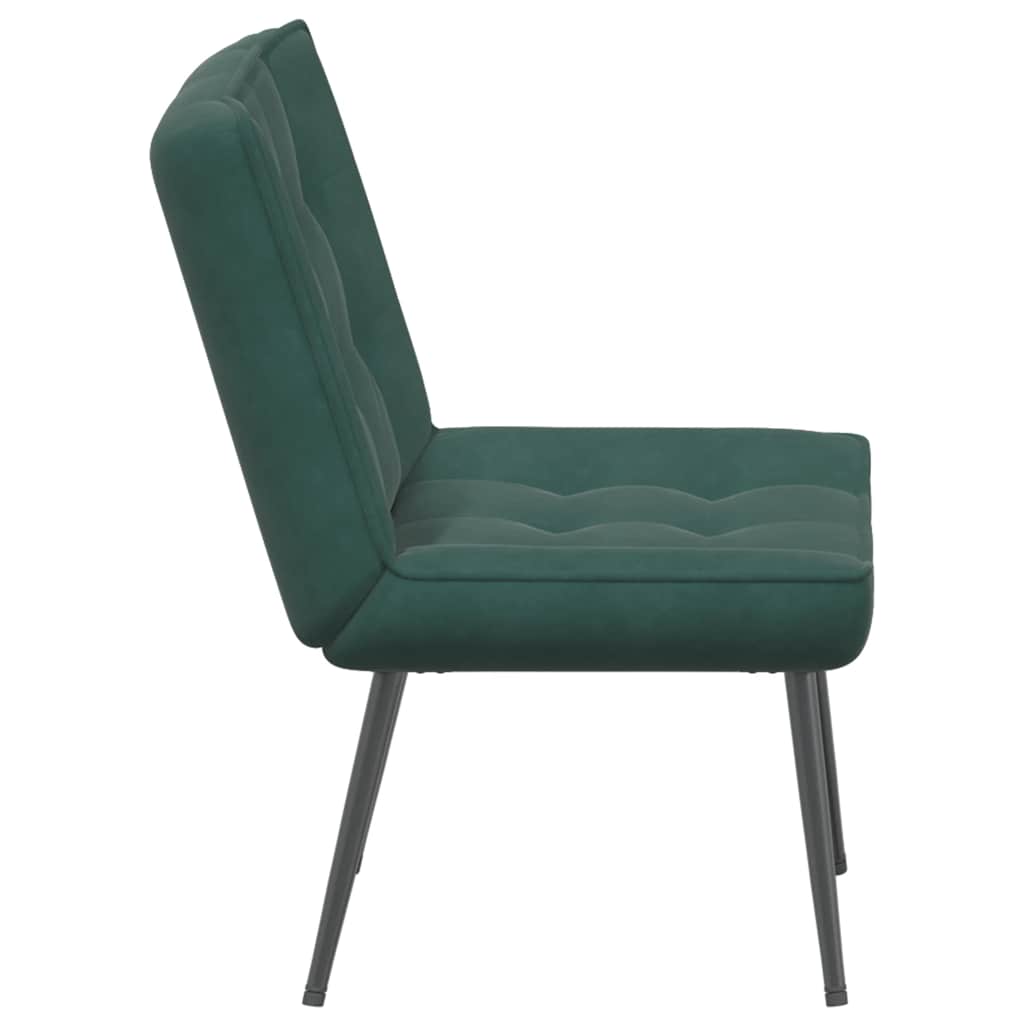 Sedia Relax 64x74x84 cm Verde Scuro in Velluto 4012319