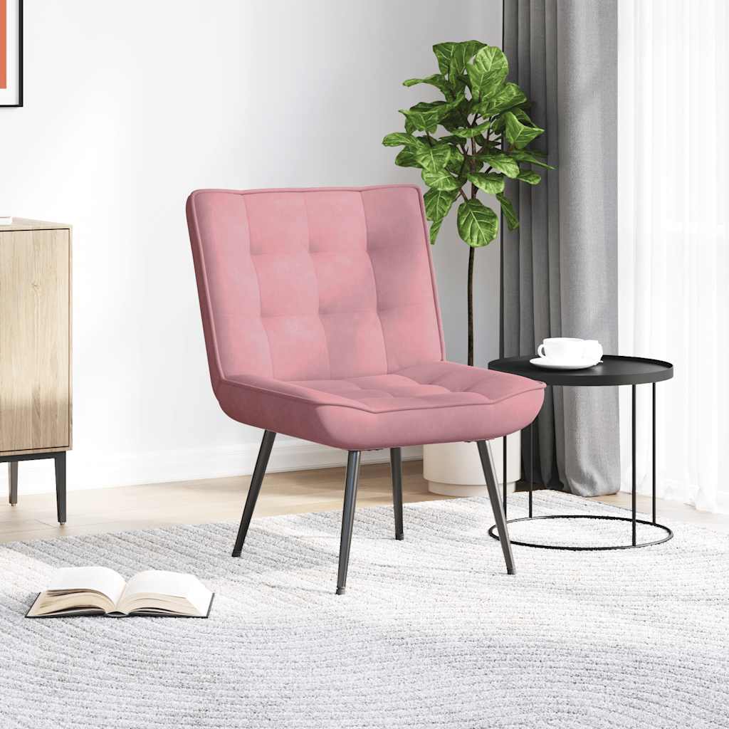 Poltrona Relax 64x74x84 cm Rosa in Velluto 4012320