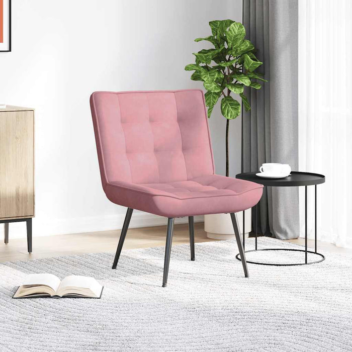 Poltrona Relax 64x74x84 cm Rosa in Velluto 4012320