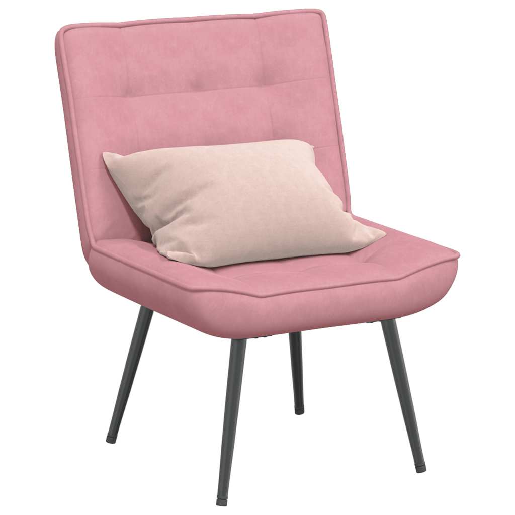 Poltrona Relax 64x74x84 cm Rosa in Velluto 4012320