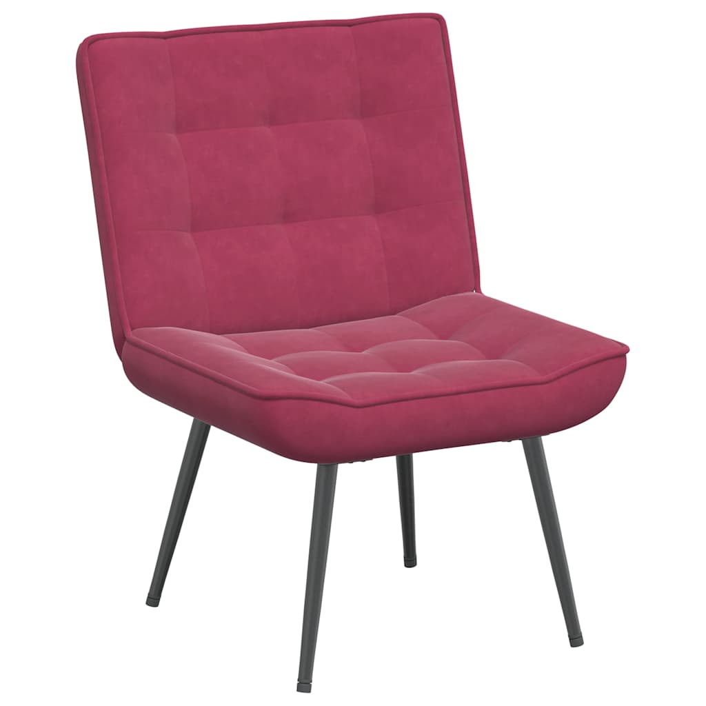 Sedia Relax 64x74x84 cm Rosso Vino in Velluto 4012321
