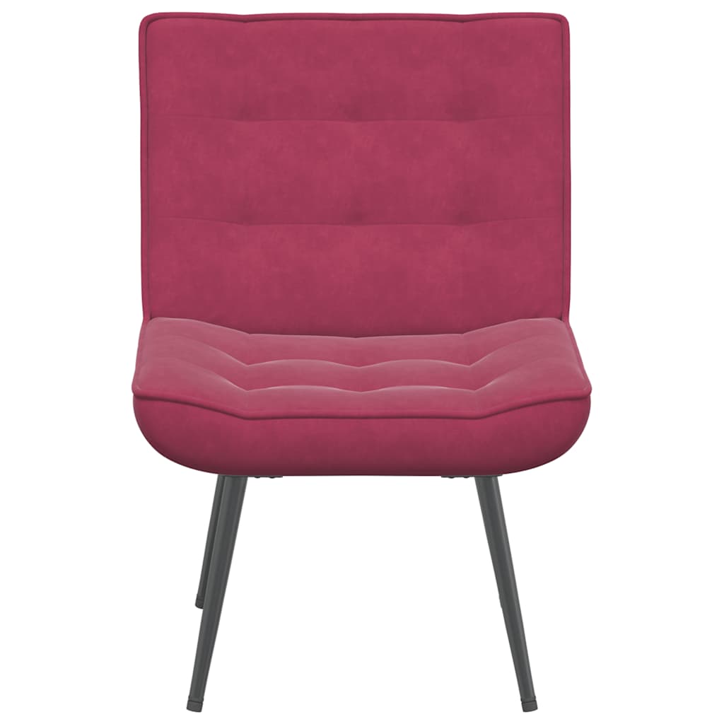 Sedia Relax 64x74x84 cm Rosso Vino in Velluto 4012321