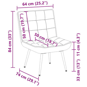 Poltrona Relax 64x74x84 cm Nera in Velluto 4012322