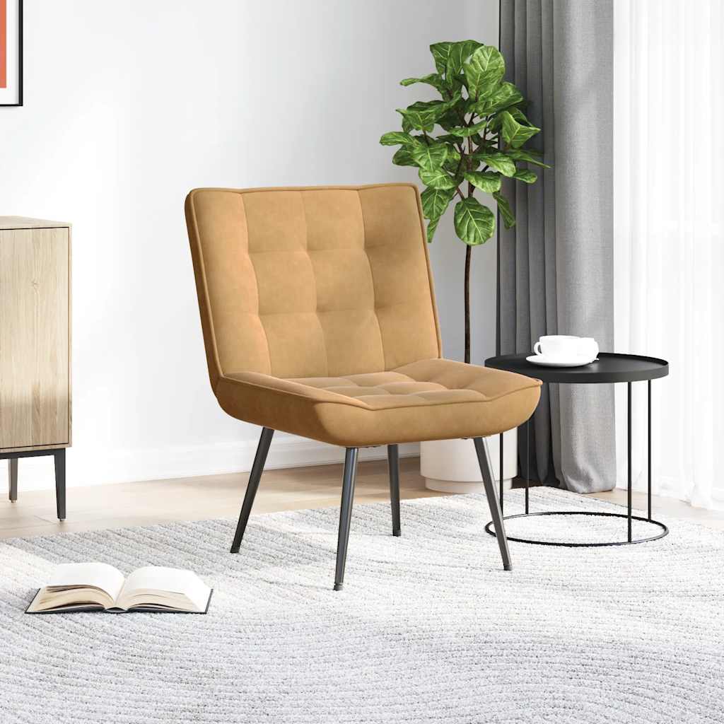 vidaXL Poltrona Relax 64x74x84 cm Marrone in Velluto