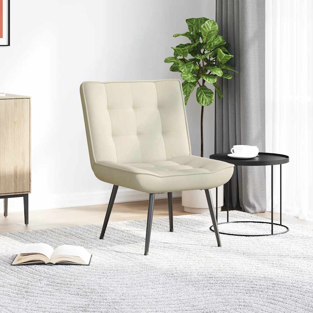 Poltrona Relax 64x74x84 cm Crema in Velluto 4012325