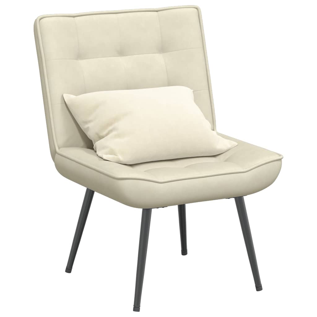 vidaXL Poltrona Relax 64x74x84 cm Crema in Velluto
