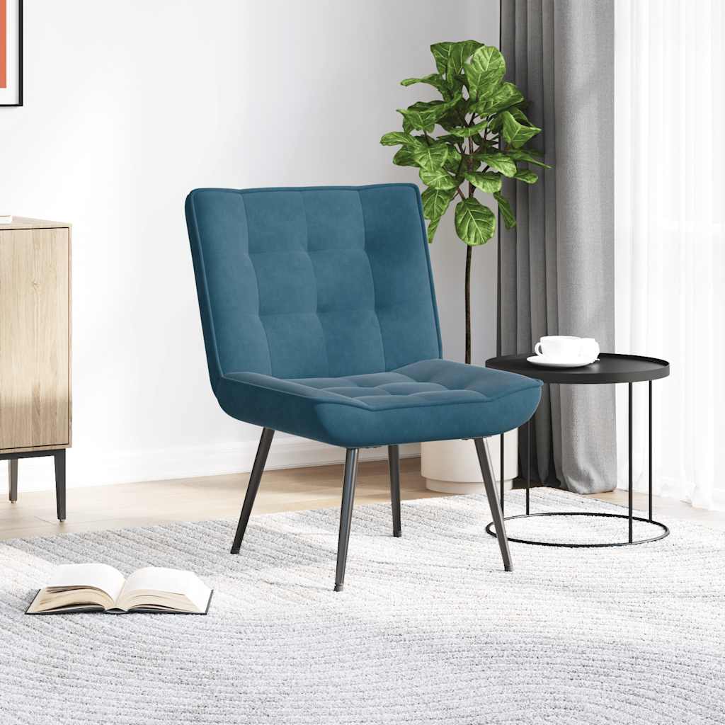 Poltrona Relax 64x74x84 cm Blu in Velluto 4012326