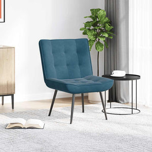 Poltrona Relax 64x74x84 cm Blu in Velluto 4012326