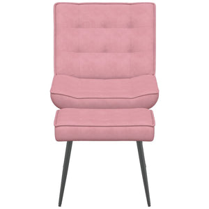 Poltrona Relax con Poggiapiedi Rosa in Velluto 4012330